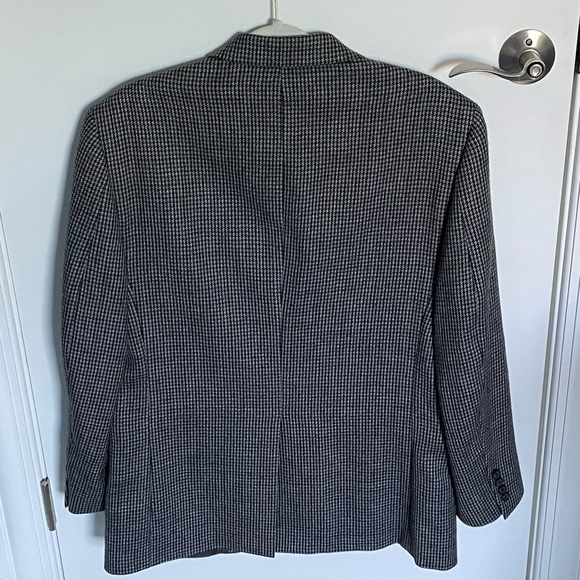 Lauren Ralph Lauren Gray Black 100% Wool Houndstooth Sport Coat Blazer - Picture 5 of 15
